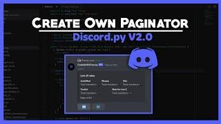 Button Pagination With Discord.py V2.0 | Create button pagination discord.py v2.0 | Discord.py V2.0