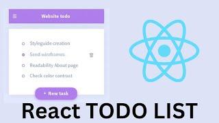 React Todo List App Tutorial |  React JS Project Tutorial for Beginners