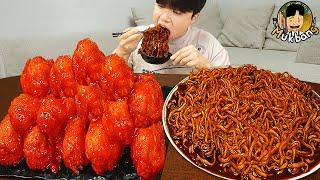 ASMR MUKBANG 직접 만든 양념 치킨먹방! 스테이크 짜파게티 레시피 & 먹방 FRIED CHICKEN AND BLACK BEAN NOODLES EATING SOUND!