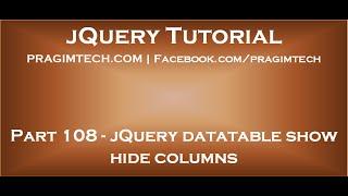 jQuery datatable show hide columns