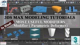 #6 - Introduction to Modifiers in 3ds Max Part 1 | Most Useful Modifiers | 3ds Max Tutorial in Hindi
