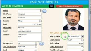 create employee database management system in access | employees total salary pay