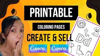 How To Create and Sell Printable Coloring Pages in Canva Using Cellphone 2024