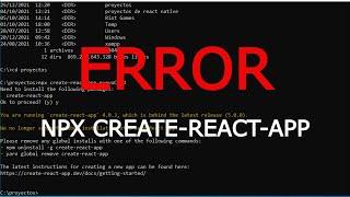 Como solucionar el error al ejecutar npx create-react-app | React