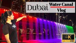 [ 4k UHD ] Dubai Water Canal Bridge | Dubai Water Canal Waterfall Dubai Attraction