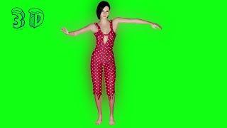 Beautiful girl dancing free green screen effects video 3d animation