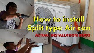 Actual Installation of Split type Air con