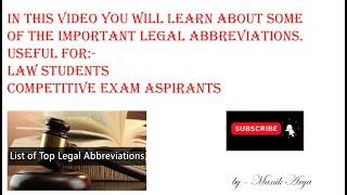 LEGAL ABBREVIATIONS| IMPORTANT LEGAL ABBREVIATIONS THAT YOU SHOULD KNOW|