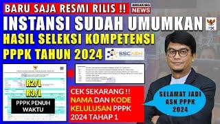 BARU SAJA RESMI RILIS INSTANSI SUDAH UMUMKAN HASIL SELEKSI PPPK 2024 CEK NAMA DAN KODE KELULUSANNYA