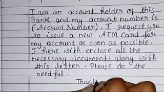 Write an application to Bank Manager for Issuing New ATM Card | Application Writing | Study