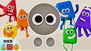  Colourblock Grey and Rainbow Friends!  | Learn Colours | Learningblocks