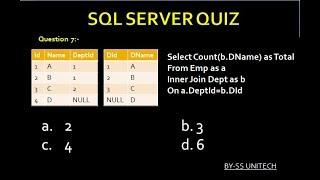 sql server | sql server interview question and answer | Sql Server Interview Quiz Part 4