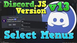 [NEW] How To Make a SELECT MENU for a Discord Bot || Discord.JS v13 2022