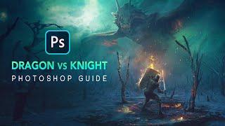Dragon VS Knight! PHOTOSHOP Tutorial - GuideRunner EP4