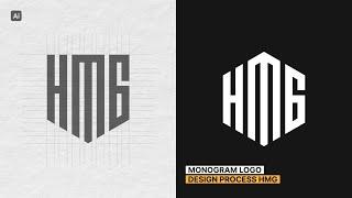 Easy Monogram Logo Design Process | HMG Logo Design | Adobe Illustrator Tutorial