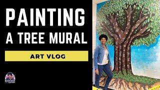 Painting A Tree Mural / Art Vlog #mural #artvlog #kicherra