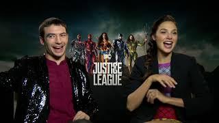 Gal Gadot & Ezra Miller on deleted JUSTICE LEAGUE scenes, Flash's name, Wonder Woman, more