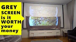 Grey Projector Screens vs White ( Cheapest Ambient Light Rejection  )