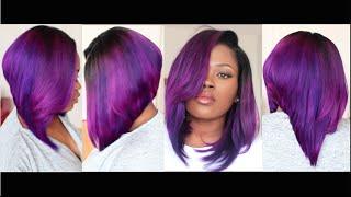 Fun Violet Bob(Start to Finish Tutorial On Coloring, Cutting, & Styling A Bob Hairstyle)