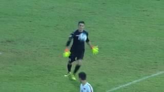 Uzbekistan goalkeeper Jasurbek Umrzakov scores from his own half in AFC U-16 Championship 2016