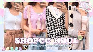 shopee haul 2021(≧◡≦)  : vest, hoodie, cardigan, sweatpants, jeans, bags, etc!