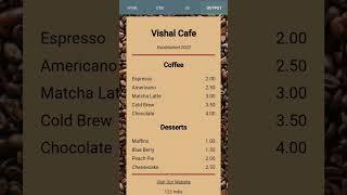 Cafe Menu Card Using HTML | CSS