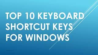 Windows 10 Computer Keyboard Shortcut Keys | Must Know shortcut keys