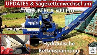 UPDATES & Sägekettenwechsel am TAJFUN RCA 500 Pro Sägespaltautomat | Hydraulische Kettenspannung