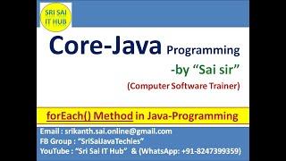 Java forEach() Method || Java Collections with forEach() Method|| Consumer Functional Interface #335