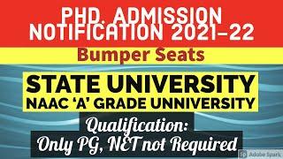 Latest PhD Admission Notification 2021-22 | State Univ 'A' grade | HPU | Be Prepare for UGC-NET