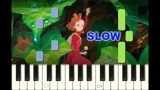 SLOW EASY piano tutorial "ARRIETTY'S SONG" for Beginners, Ghibli movie, with free sheet music