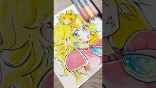 drawing princess peach! ️ #shorts #anime #art #manga #mario #nintendo