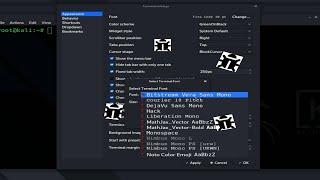 how change terminal font in kali linux 2020.3
