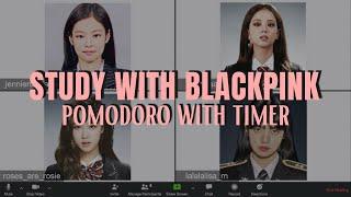 Study with Blackpink on Zoom  (pomodoro 25x4 w/ timer) | Study with Kpop | Ronah Abigail Bejoc