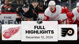 NHL Highlights | Red Wings vs. Flyers | December 12, 2024