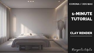 Clay render in Corona Renderer & 3ds Max | 1-minute tutorials