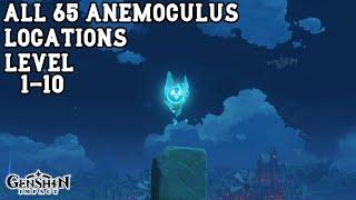 All 65 Anemoculus Locations (Level 1-10) - Genshin Impact