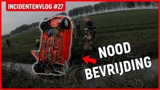 Auto met passagiers op de kop in de sloot | Brandweervloggers Rick & Richard | Incidentenvlog #27