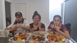 Seafood boil mukbang