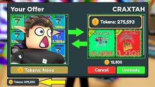 ALMOST 300,000 TOKENS! Insane Trades in Clicker Simulator (Roblox)