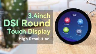 Waveshare 3.4inch DSI Round Touch Display, 800×800, IPS, 10-Point Touch, for Raspberry Pi 4B/3B+...