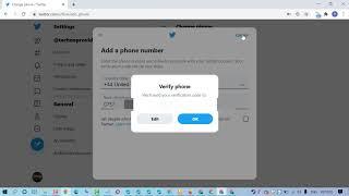 How to add your phone number on Twitter account