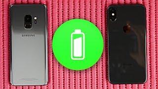 Samsung S9 vs iPhone X - Battery Comparison