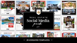 Animated Real Estate Posts V1 | Blender Motion Graphics Instagram Templates