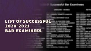 List of Successful 2020-2021 Bar Examinees