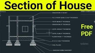 how to draw sectional elevation of a building in autocad | section view in autocad | section plan