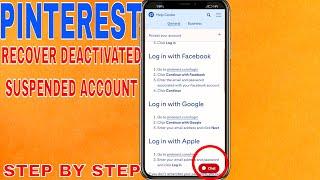 How To Recover Deactivated Suspended Pinterest Account 
