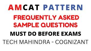 AMCAT Aptitude Sample Questions and Answers - COGNIZANT TECH MAHINDRA - Must Do