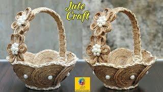 DIY Flower Basket with Jute Rope and Cardboard | Jute Rope Flower Basket | Jute and Cardboard Craft