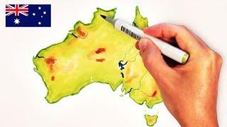 ASMR 1+ Hour Drawing Map of Australia | Binaural Soft Spoken